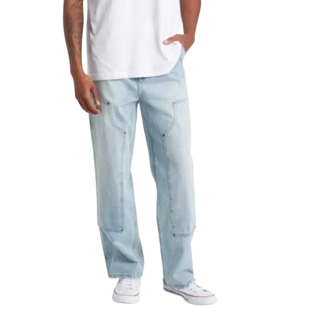 NWT ELWOOD Industry Relaxed Fit Carpenter Denim Jeans in Indigo, Size 38